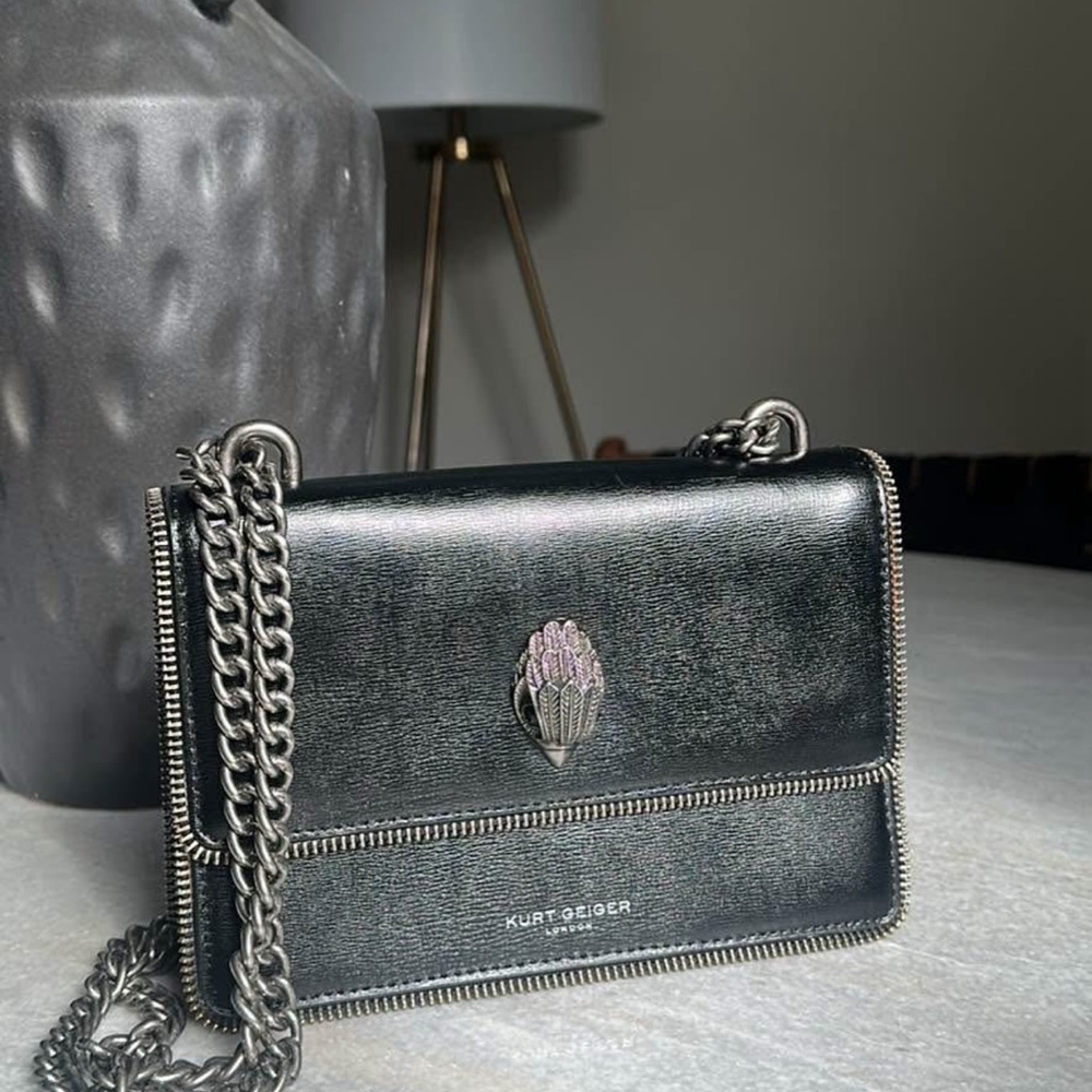Kurt Geiger Black Crossbody Bag with Chain Detail